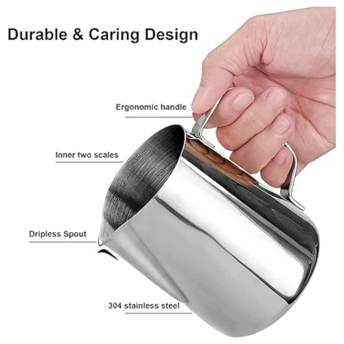 Stainless Steel 350ml Milk Frothing Pitcher - Image 2