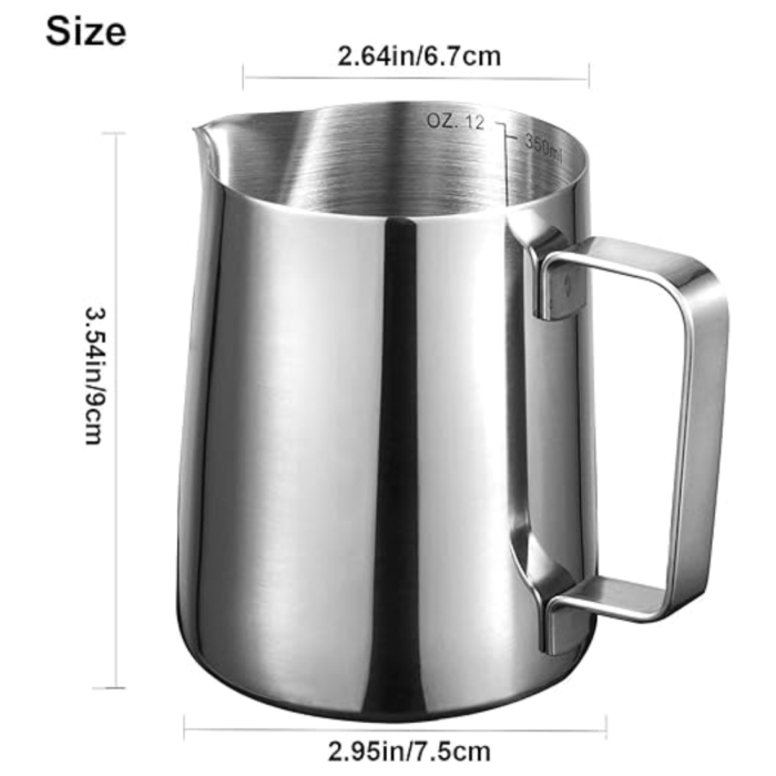 Stainless Steel 350ml Milk Frothing Pitcher - Image 3